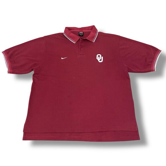 Nike‎ Oklahoma Sooners Shirt Mens LG Polo Short Sleeve - Picture 2 of 11